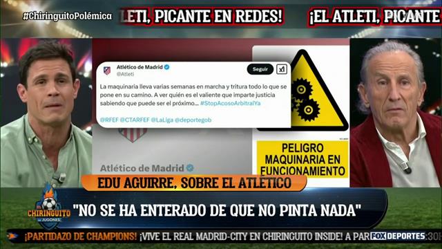 Fuerte crítica al Atlético de Madrid por su postura con los árbitros: El Chiringuito