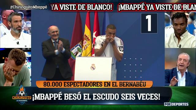 ¿Cuántas veces Kylian Mbappé besó el escudo del Real Madrid en su presentación?: El Chiringuito