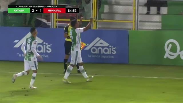 Gol, Antigua 2-1 Municipal: Liga de Guatemala