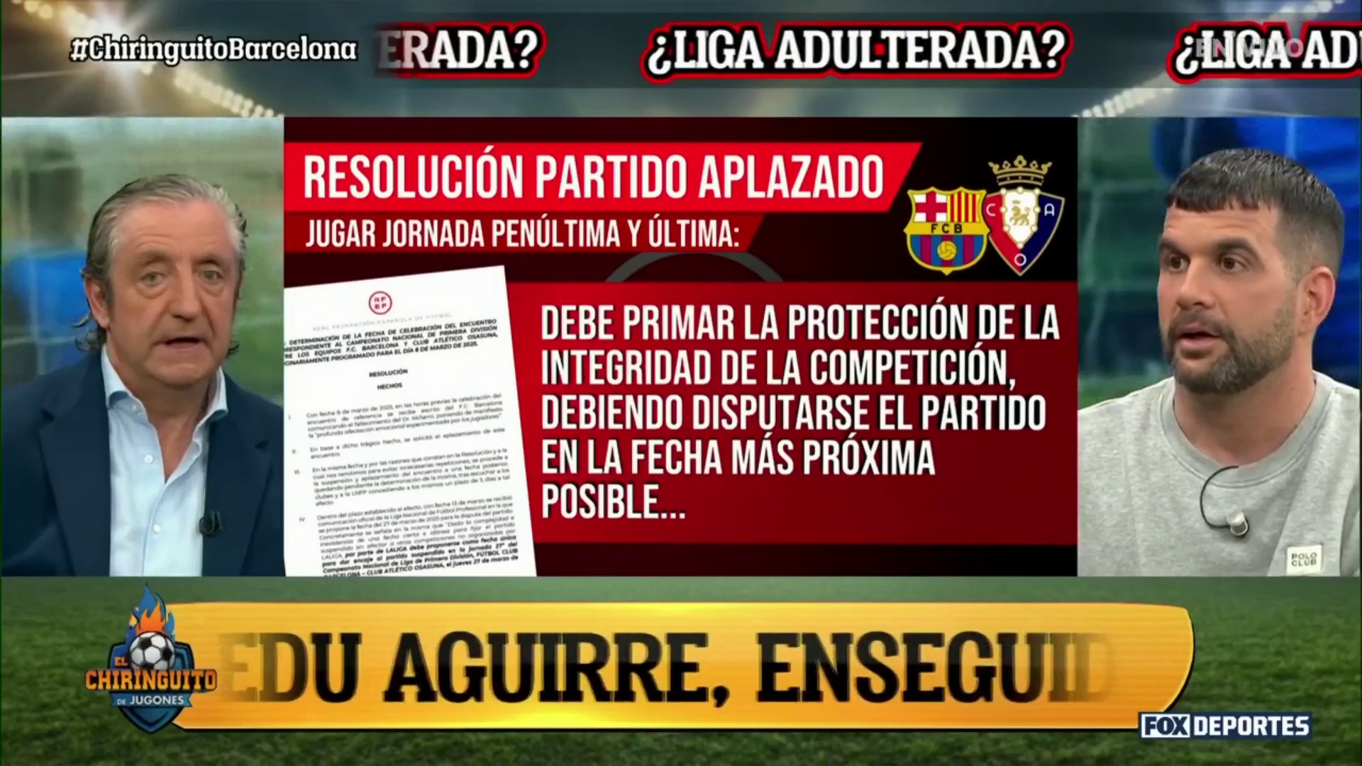 Problema con Barcelona y Osasuna por nueva fecha para su partido en La Liga: El Chiringuito