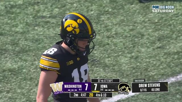 Field Goal, Iowa Hawkeyes 10-7 Washington Huskies: College Football