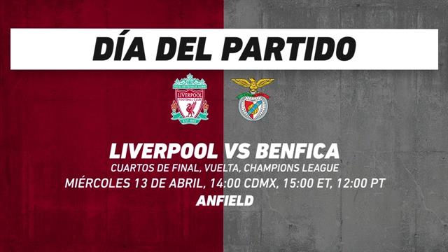 Liverpool vs Benfica, frente a frente: Champions League
