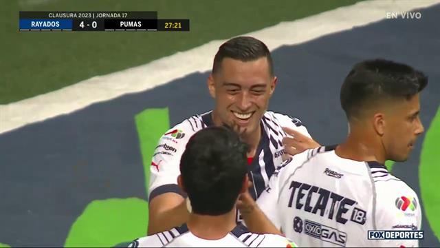 Gol, Rayados 4-0 Pumas: Liga MX