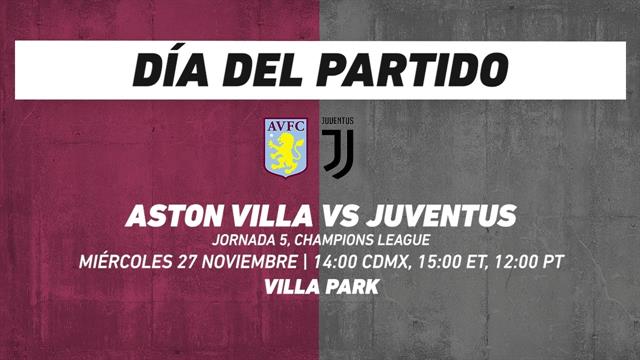 Aston Villa vs Juventus, frente a frente: Champions League