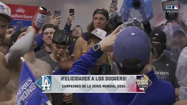 Dodgers festejan ser campeones de la Serie Mundial 2024