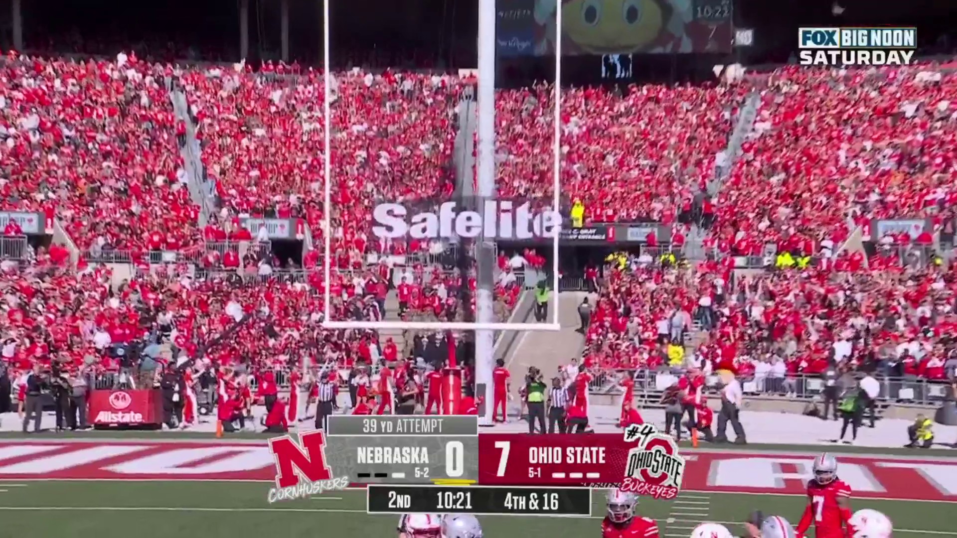 Field Goal, Nebraska 3-7 Ohio State: College Football