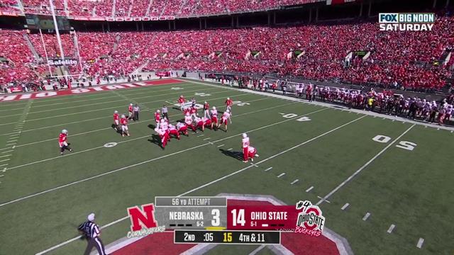 Field Goal, Nebraska 6-14 Ohio State: College Football