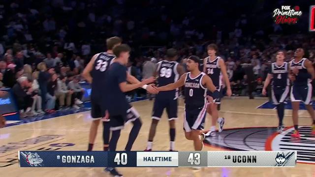 Fin primera mitad, Gonzaga 40-43 UCONN: College Basketball