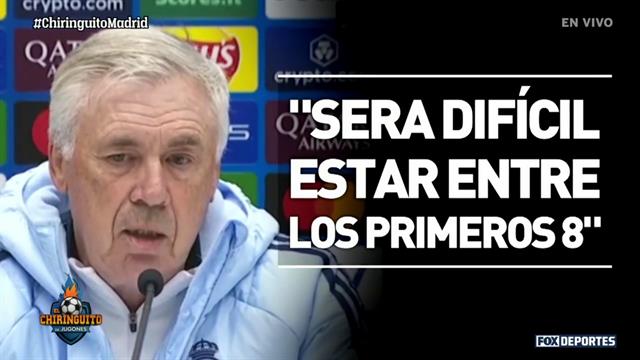 Ancelotti piensa que Real Madrid no estará entre los 8 primeros de Champions League: El Chiringuito