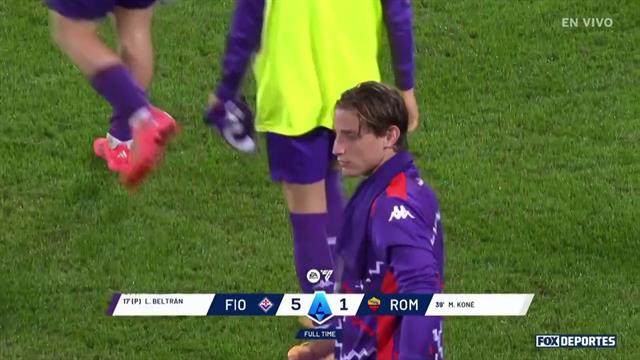 Resumen, Fiorentina 5-1 Roma; Seria A