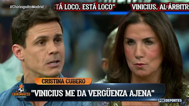 "Vinícius me da vergüenza ajena", fuerte cruce entre Cristina Cubero y Edu Aguirre: El Chiringuito