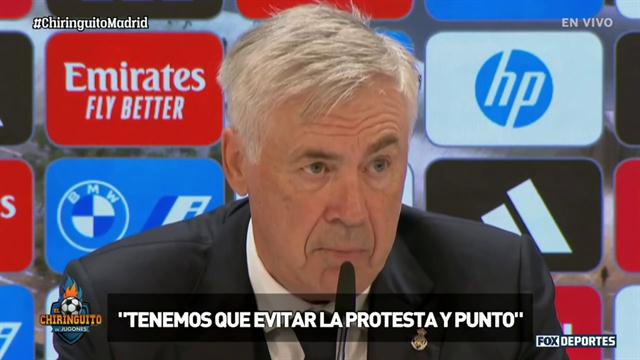 "Tenemos que evitar la protesta y punto", Carlo Ancelotti sobre el Real Madrid: El Chiringuito