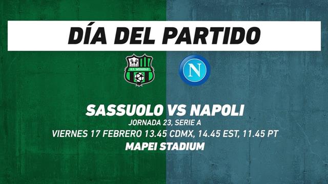 Sassuolo vs Napoli, frente a frente: Serie A