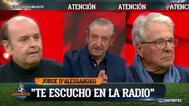 Fuerte cruce entre Juanma Rodríguez y Jorge D'Alessandro por el Real Madrid: El Chiringuito